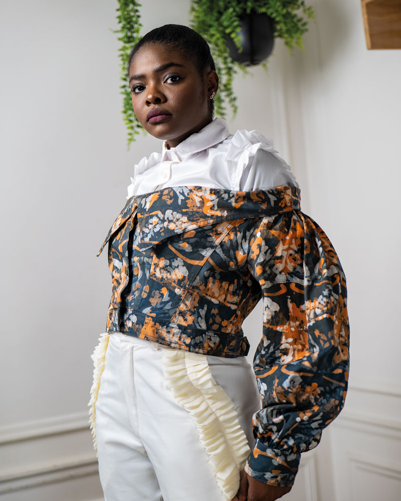 Blouson jeans teinté Kroskel x Paola Audrey