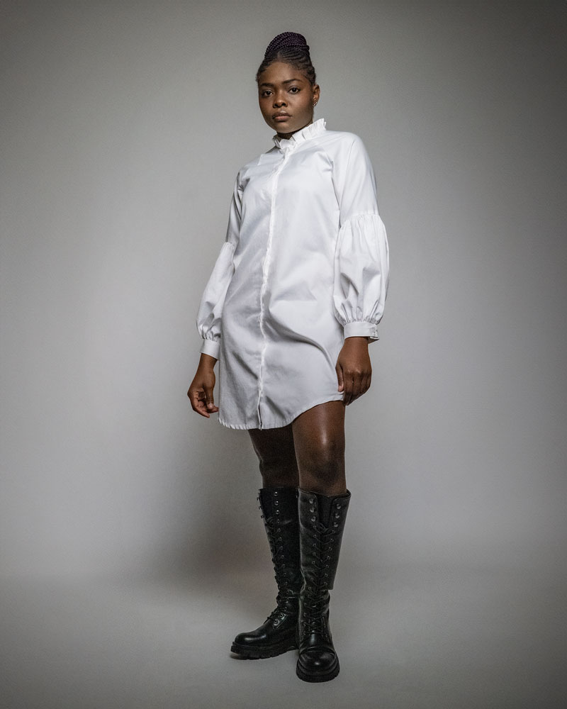 Chemise boutonnée blanche femme