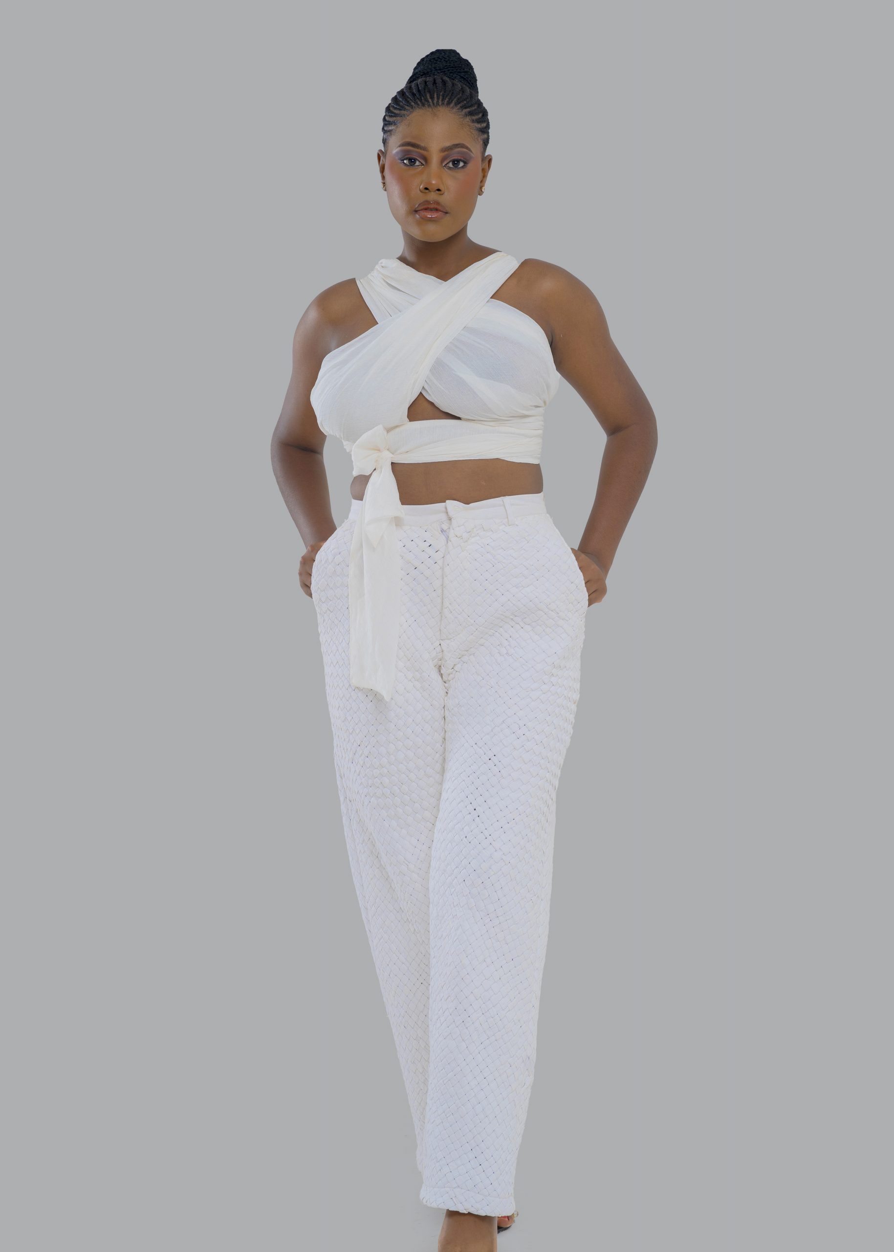 Top Mousseline Croisé Blanc