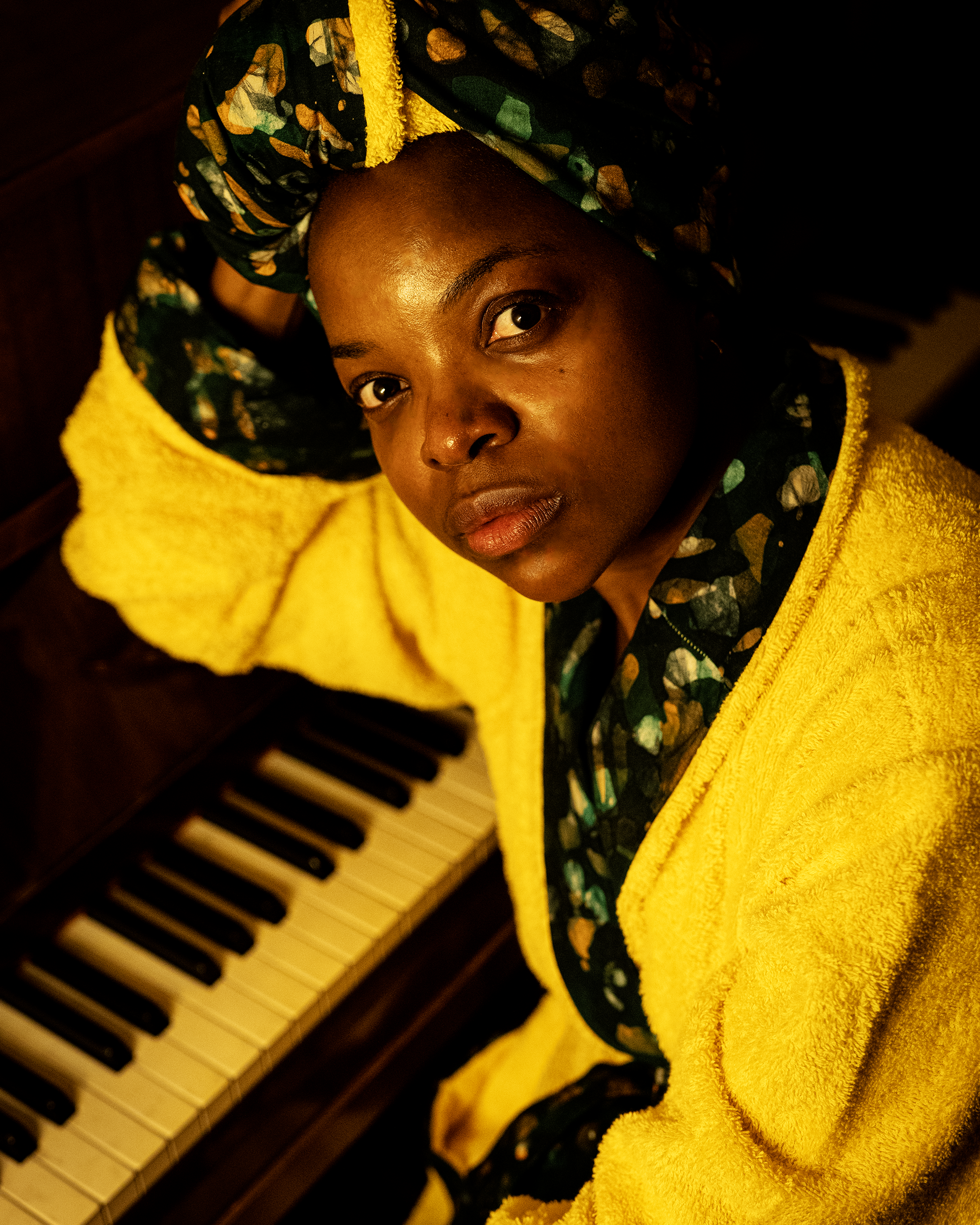 Set Peignoir + Attache-tête Jaune – MeTime Kroskel